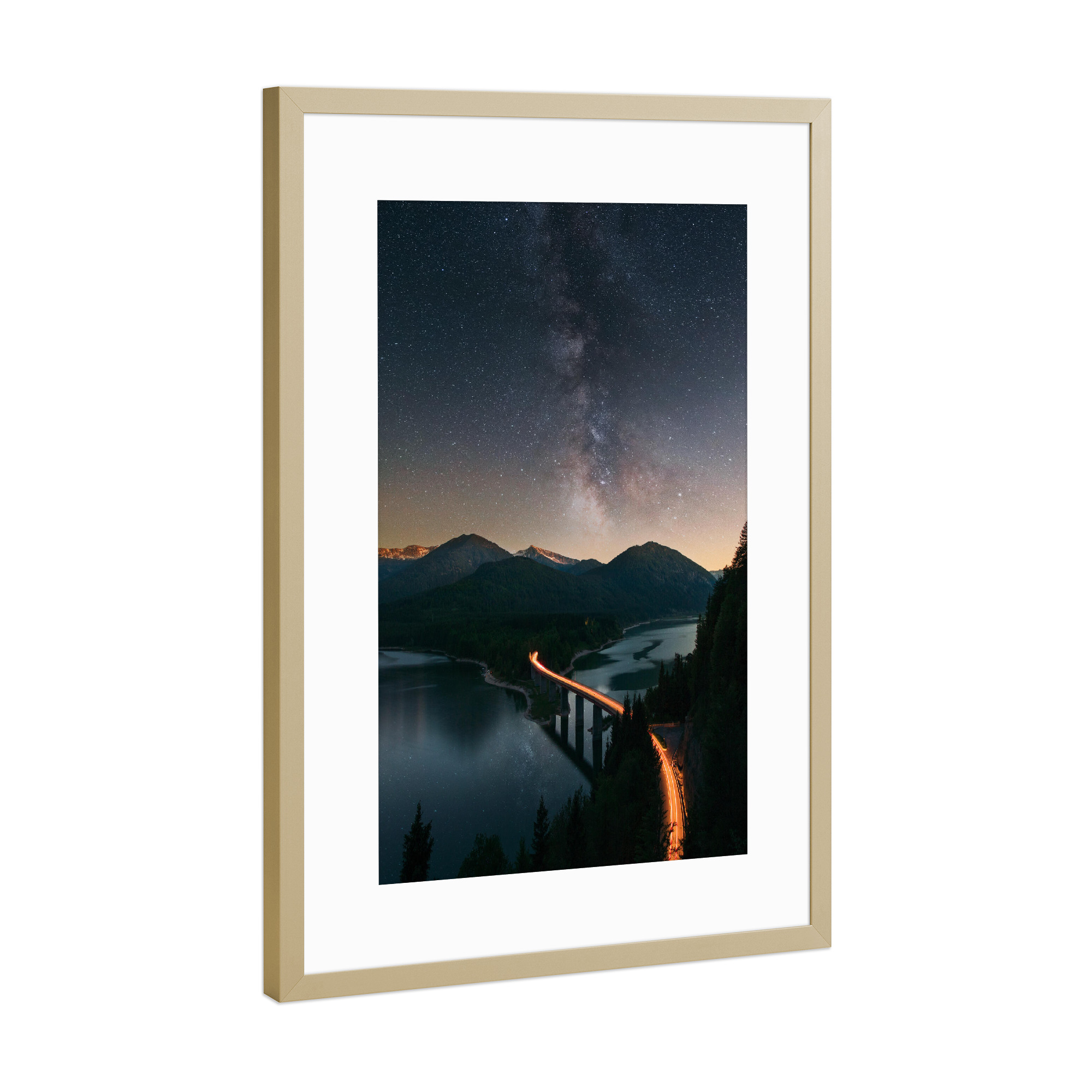Poster mit Rahmen Gold "Night Daytime" artboxONE - Natur,Reise,Galaxy