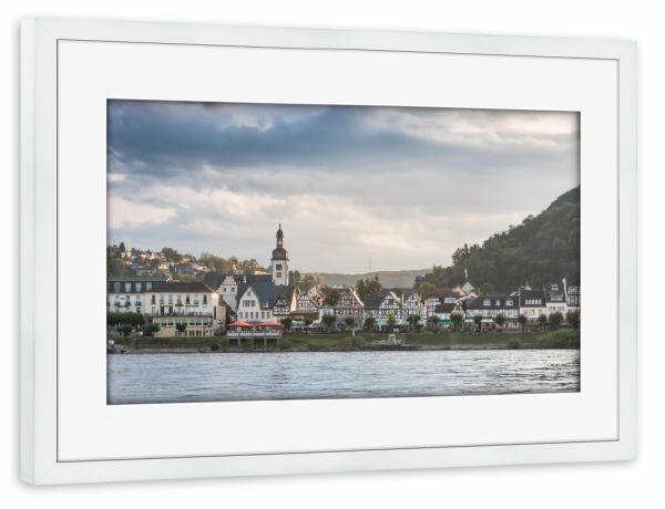 Poster mit Rahmen weiß "Bad Breisig am Rhein" artboxONE - Städte,Natur