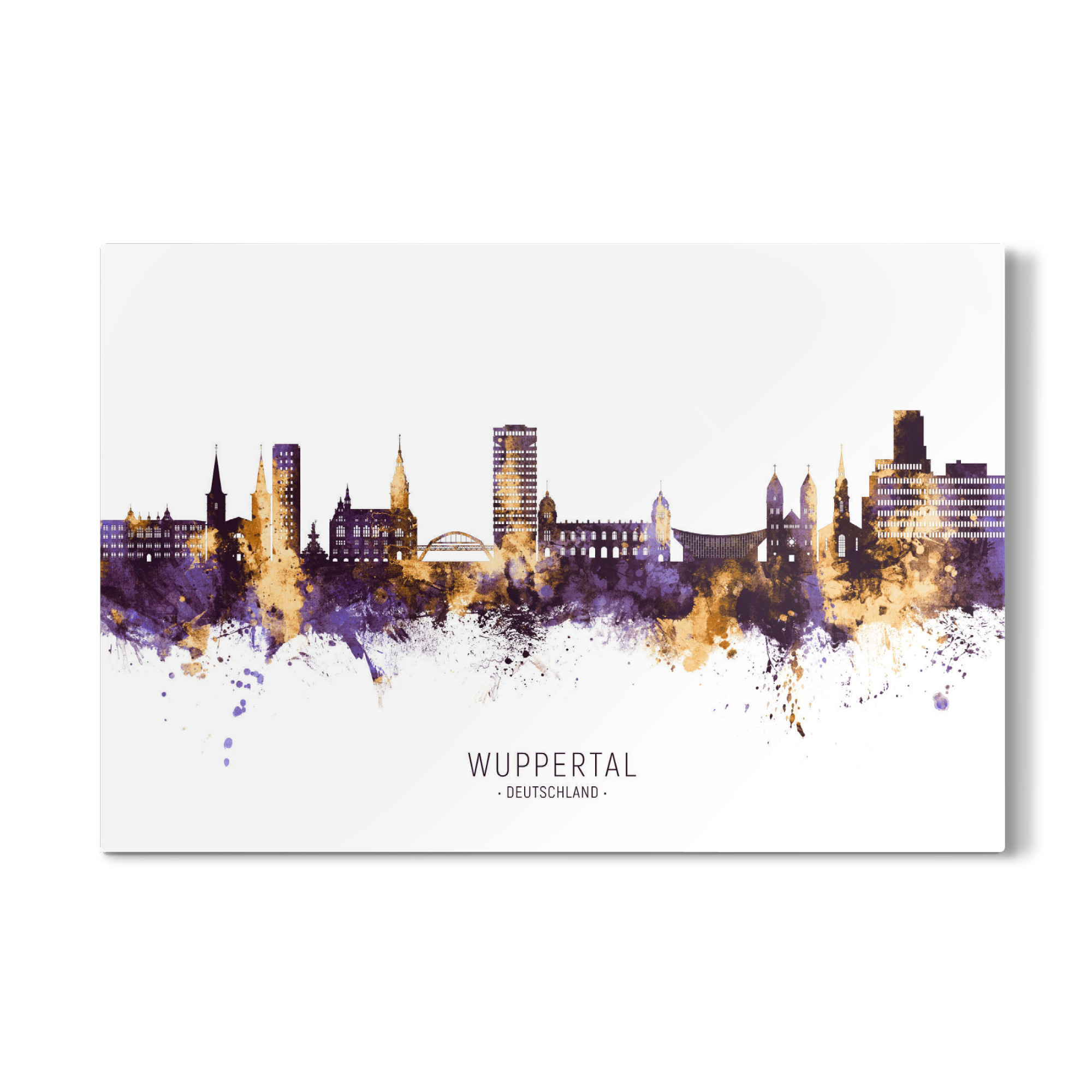 Galerie-Print "Wuppertal Skyline PurpleGold" 30x20 cm artboxONE