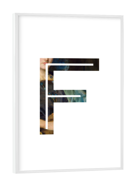 Poster mit weißem Rahmen "IMPRESS-LETTER F" artboxONE - Typografie,Fashion,Buchstaben,Buchstaben / F
