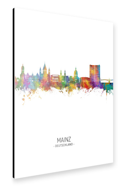Alu-Dibond "Mainz Germany Skyline Portrait" 30x20 cm artboxONE