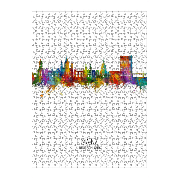 Puzzle Ravensburger "Mainz Germany Skyline Portrait" artboxONE - Städte