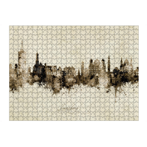 Puzzle Ravensburger "Augsburg Germany Skyline Sepia" artboxONE - Städte