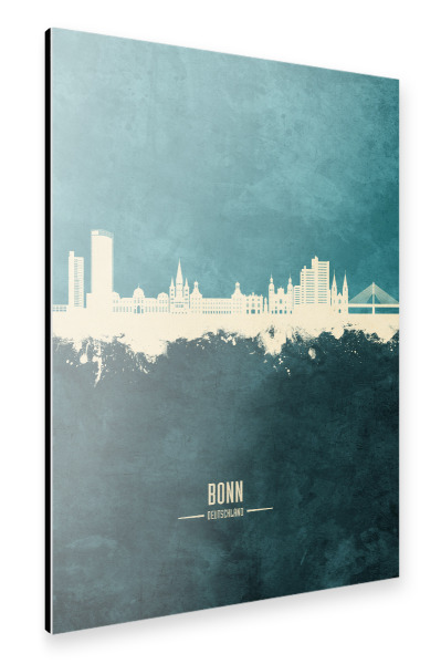 Alu-Dibond "Bonn Germany Skyline Turquoise" 30x20 cm artboxONE