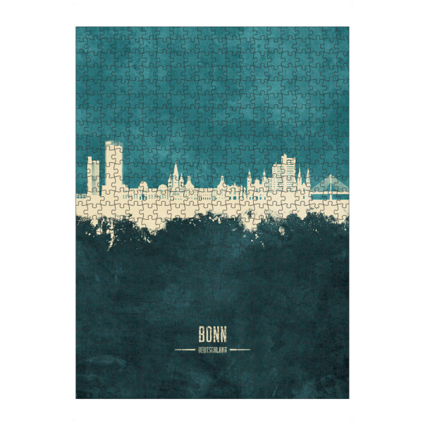 Puzzle Ravensburger "Bonn Germany Skyline Turquoise" artboxONE - Städte