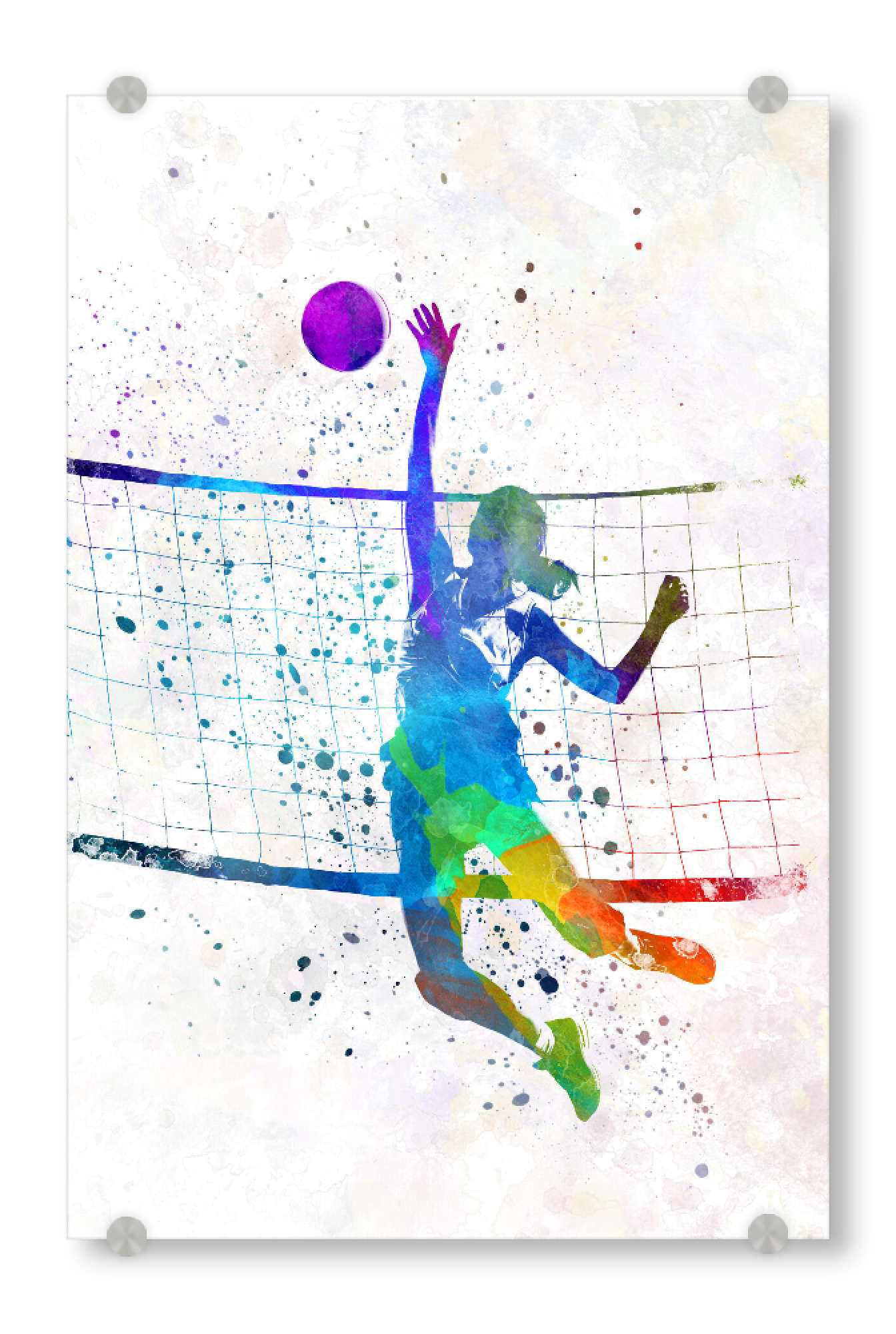 Acrylglasbild "Watercolor volleyball player-i" artboxONE - Sport