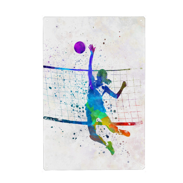 Metall Poster "Watercolor volleyball player-i" artboxONE - Sport