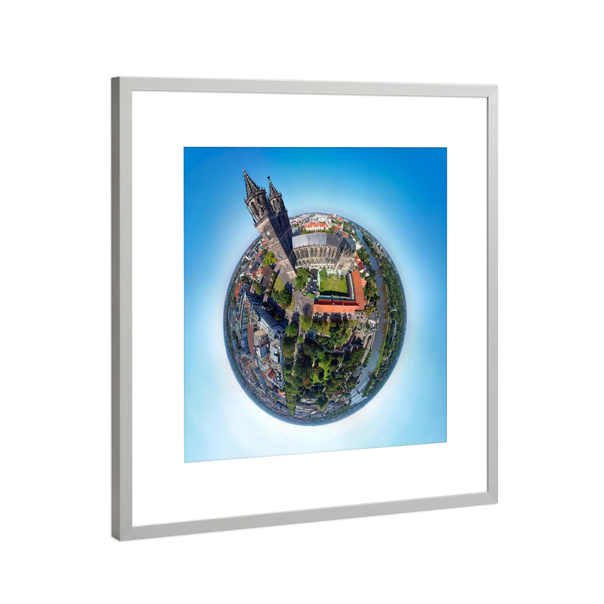 Poster mit Rahmen Silber "Magdeburger Dom - Südseite" artboxONE - Städte,Reise,Architektur,Reise / Länder,Städte / Weitere