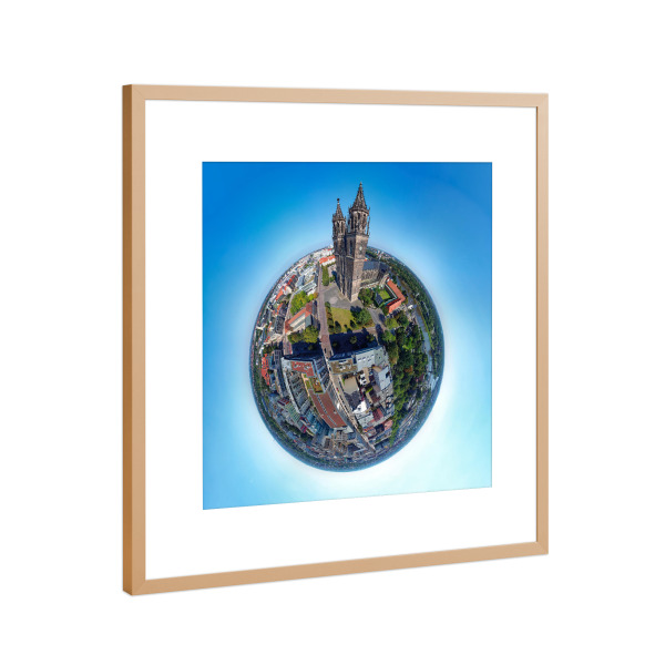 Poster mit Rahmen Kupfer "Magdeburger Dom - Südwestseite" artboxONE - Städte,Reise,Architektur,Reise / Länder,Städte / Weitere