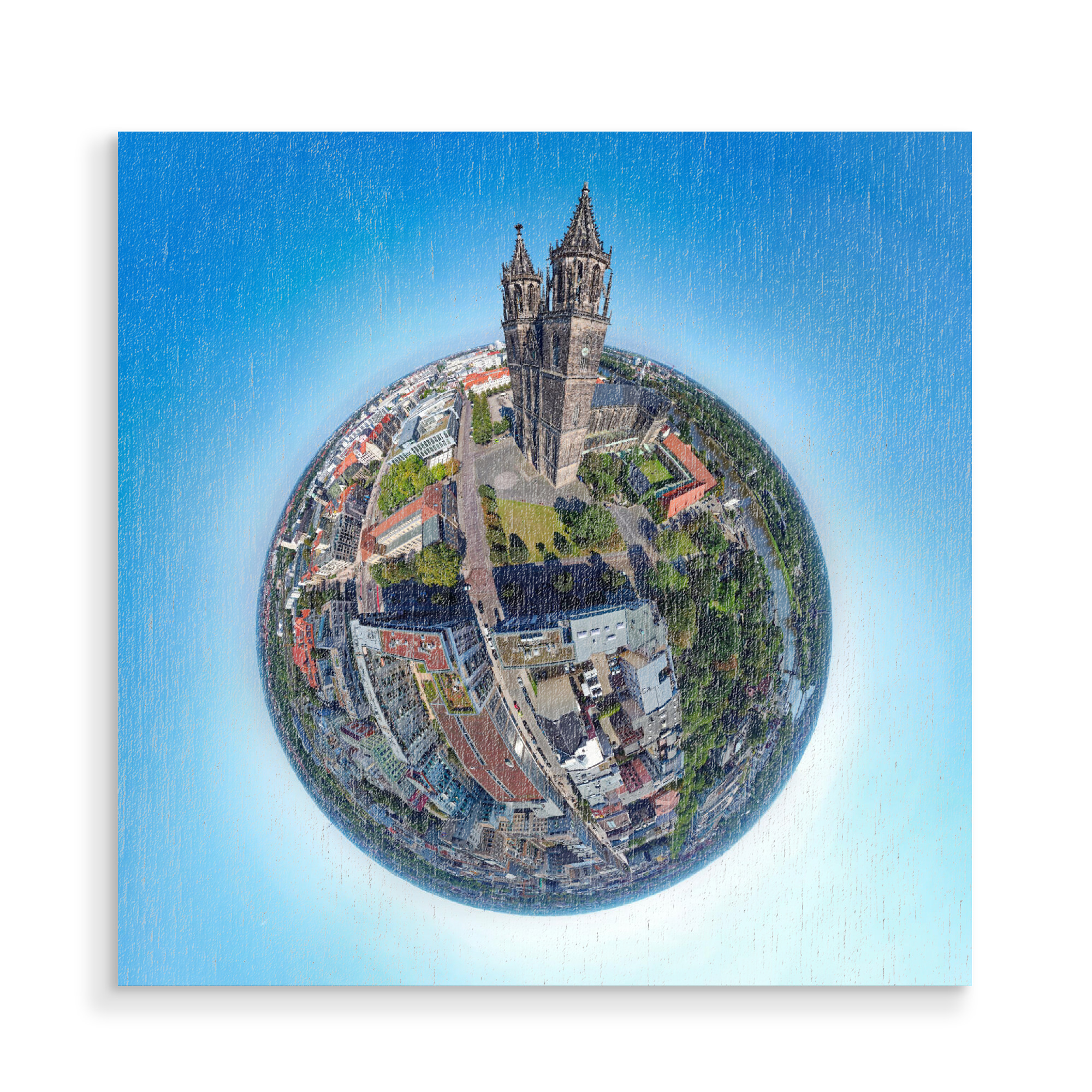 Holzbild "Magdeburger Dom - Südwestseite" artboxONE - Städte,Reise,Architektur,Reise / Länder,Städte / Weitere