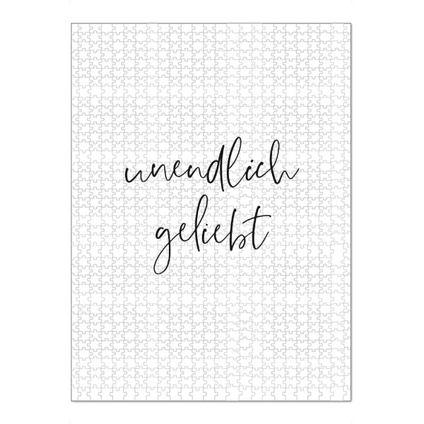 Puzzle Ravensburger "Unendlich geliebt" artboxONE - Typografie,Für Kinder,Schwarzweiß,Liebe