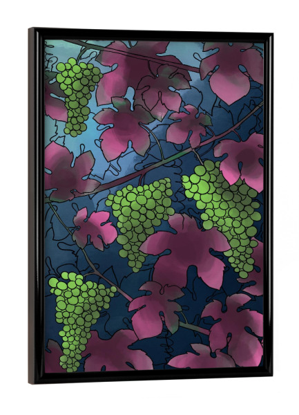 Poster mit schwarzem Rahmen "Grüner Wein" artboxONE - Natur,Floral,Abstrakt