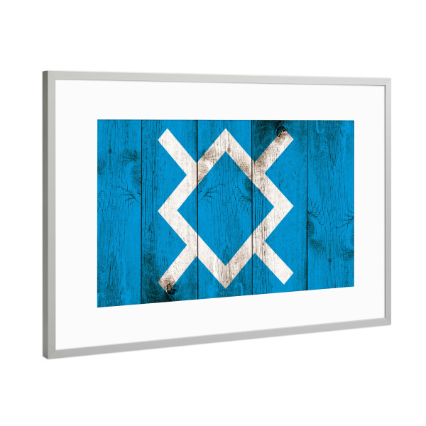 Poster mit Rahmen Silber "Flagge der nördlichen Cheyenne" artboxONE - Reise