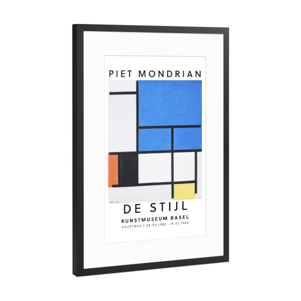 Poster mit Rahmen Schwarz (Metallic) "PIET MONDRIAN EXHIBITION" artboxONE - Abstrakt,Architektur