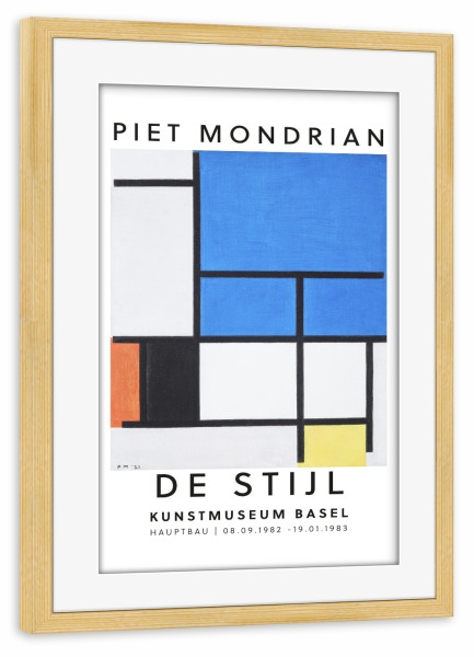 Poster mit Rahmen kiefer "PIET MONDRIAN EXHIBITION" artboxONE - Abstrakt,Architektur