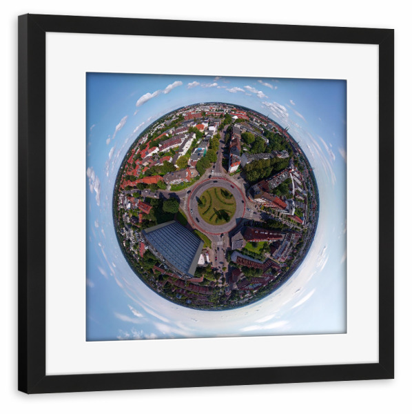 Poster mit Rahmen schwarz "Lübeck - Kreisel Ziegelstr., midi" artboxONE - Städte,Reise,Architektur,Reise / Länder,Städte / Weitere