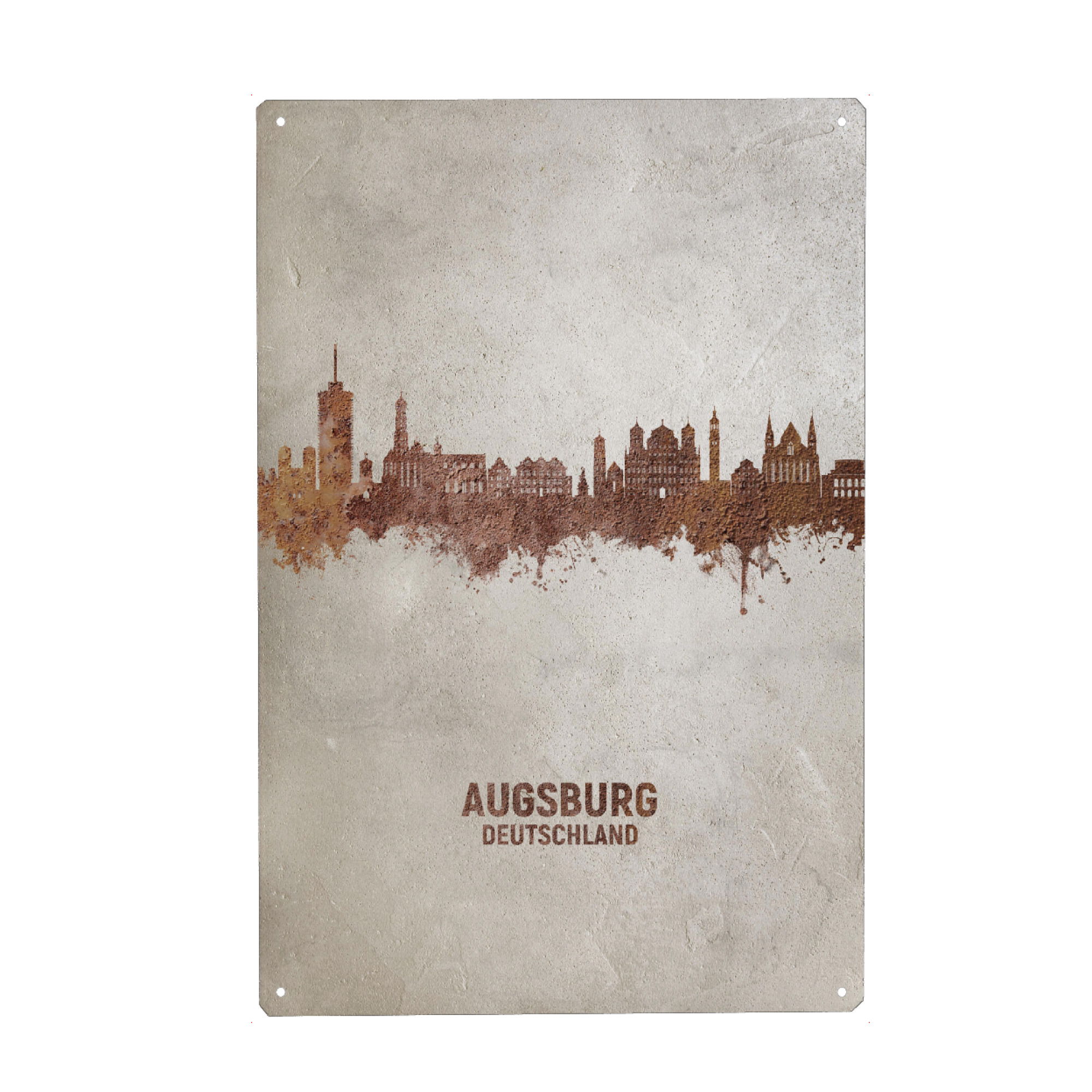 Metall Poster "Augsburg Germany Skyline Rust" artboxONE - Städte