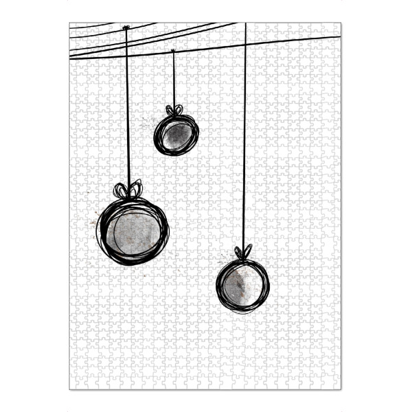 Puzzle Ravensburger "Weihnachtskugeln bw" artboxONE - Abstrakt,Schwarzweiß,Weihnachten