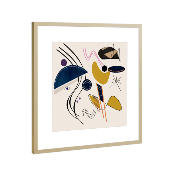 Poster mit Rahmen Gold "Ein neues Konzept" artboxONE - Abstrakt,Geometrie