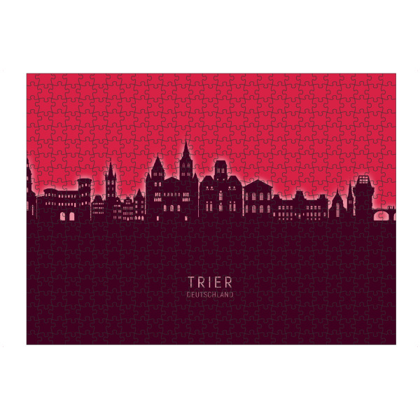 artboxONE Puzzle "Trier Germany Skyline Glow Red" artboxONE - Städte