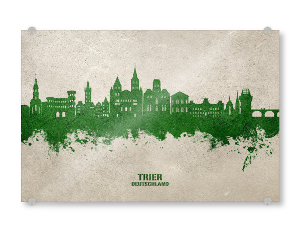 Acrylglasbild "Trier Germany Skyline PaintGreen" artboxONE - Städte