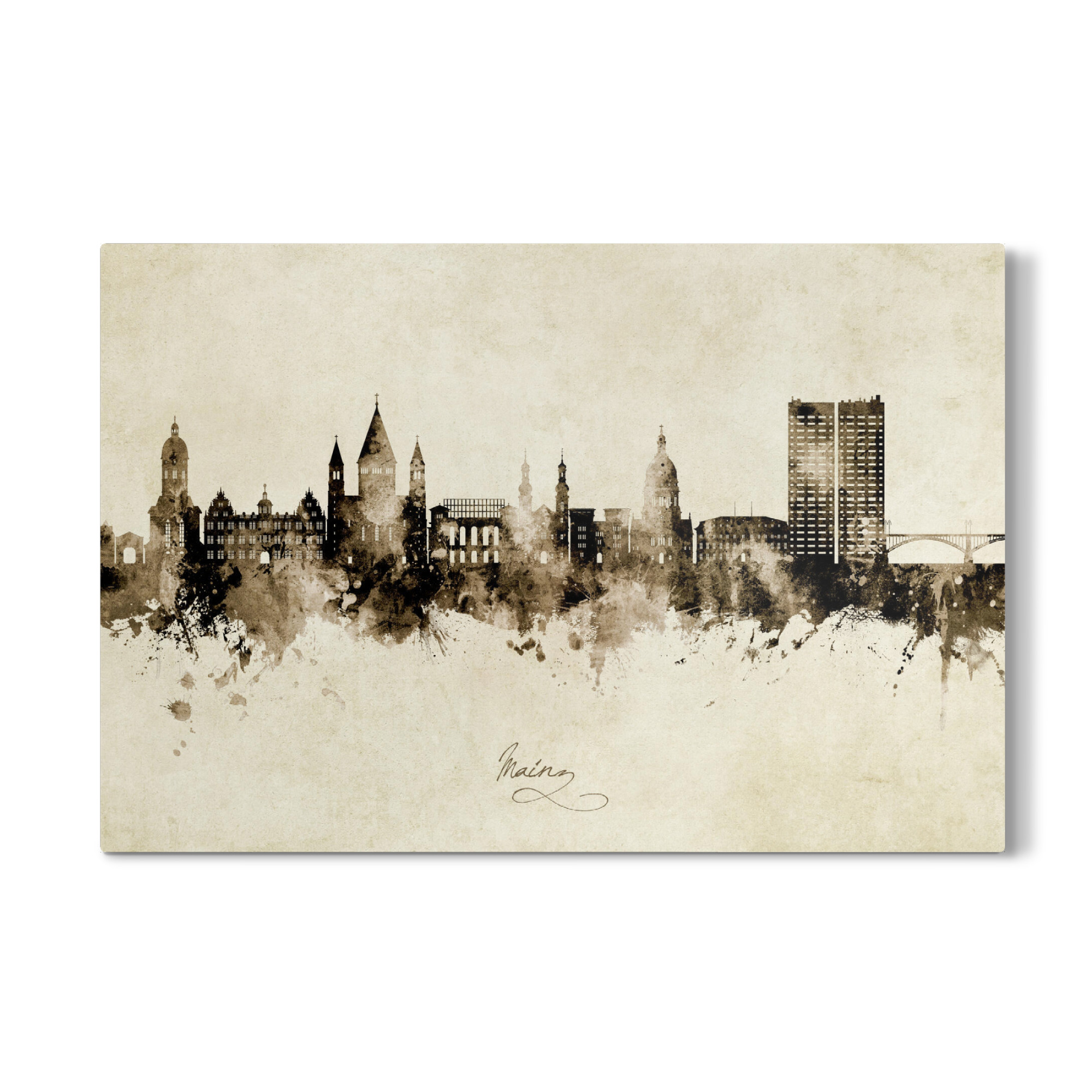 Galerie-Print "Mainz Germany Skyline Sepia" 30x20 cm artboxONE