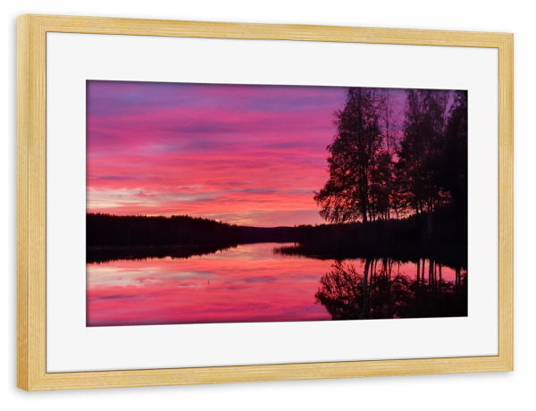 Poster mit Rahmen kiefer "Schwedischer Sonnenuntergang" artboxONE - Natur,Reise,Reise / Länder