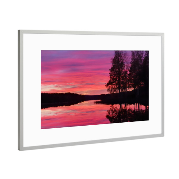 Poster mit Rahmen Silber "Schwedischer Sonnenuntergang" artboxONE - Natur,Reise,Reise / Länder