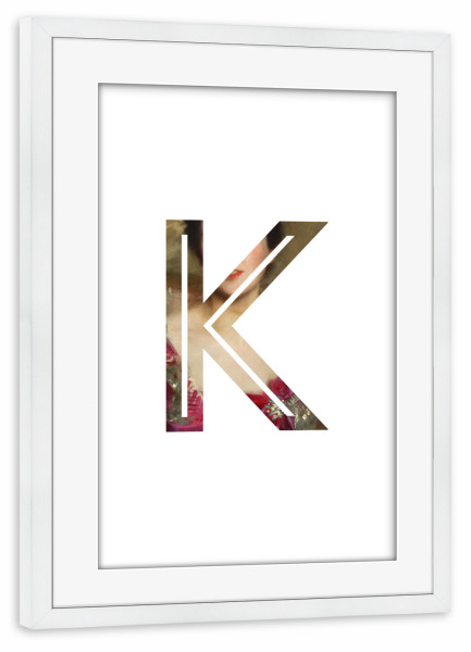Poster mit Rahmen weiß "IMPRESS-LETTER K" artboxONE - Typografie,Fashion,Buchstaben,Buchstaben / K