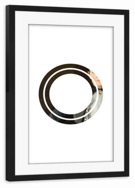 Poster mit Rahmen schwarz "IMPRESS-LETTER O" artboxONE - Typografie,Fashion,Buchstaben,Buchstaben / O