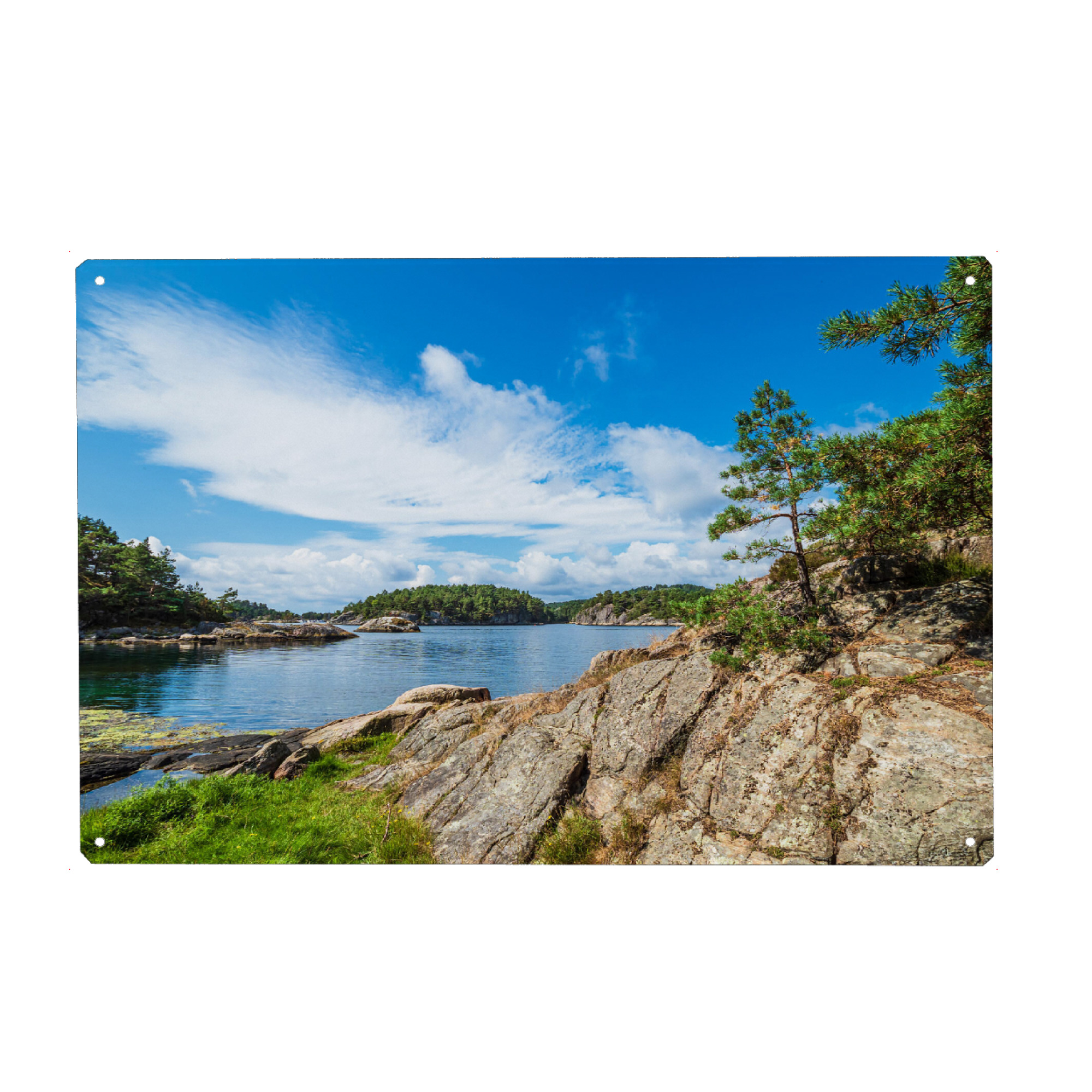 Holzbild "Bucht auf der Halbinsel Riveneset" artboxONE - Natur,Reise,Reise / Strand und Meer,Reise / Länder