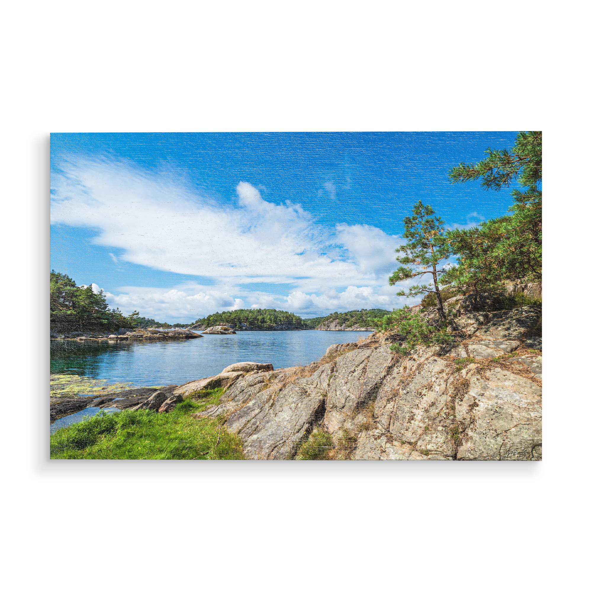 Holzbild "Bucht auf der Halbinsel Riveneset" artboxONE - Natur,Reise,Reise / Strand und Meer,Reise / Länder
