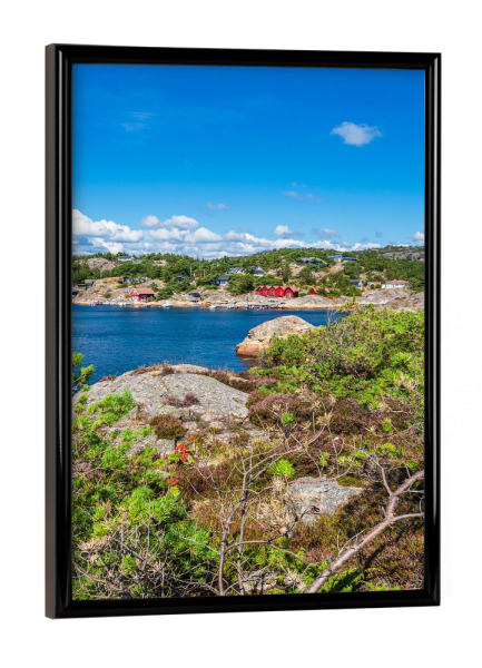 Poster mit schwarzem Rahmen "Landschaft auf Helleviga" artboxONE - Natur,Reise,Reise / Strand und Meer,Reise / Länder