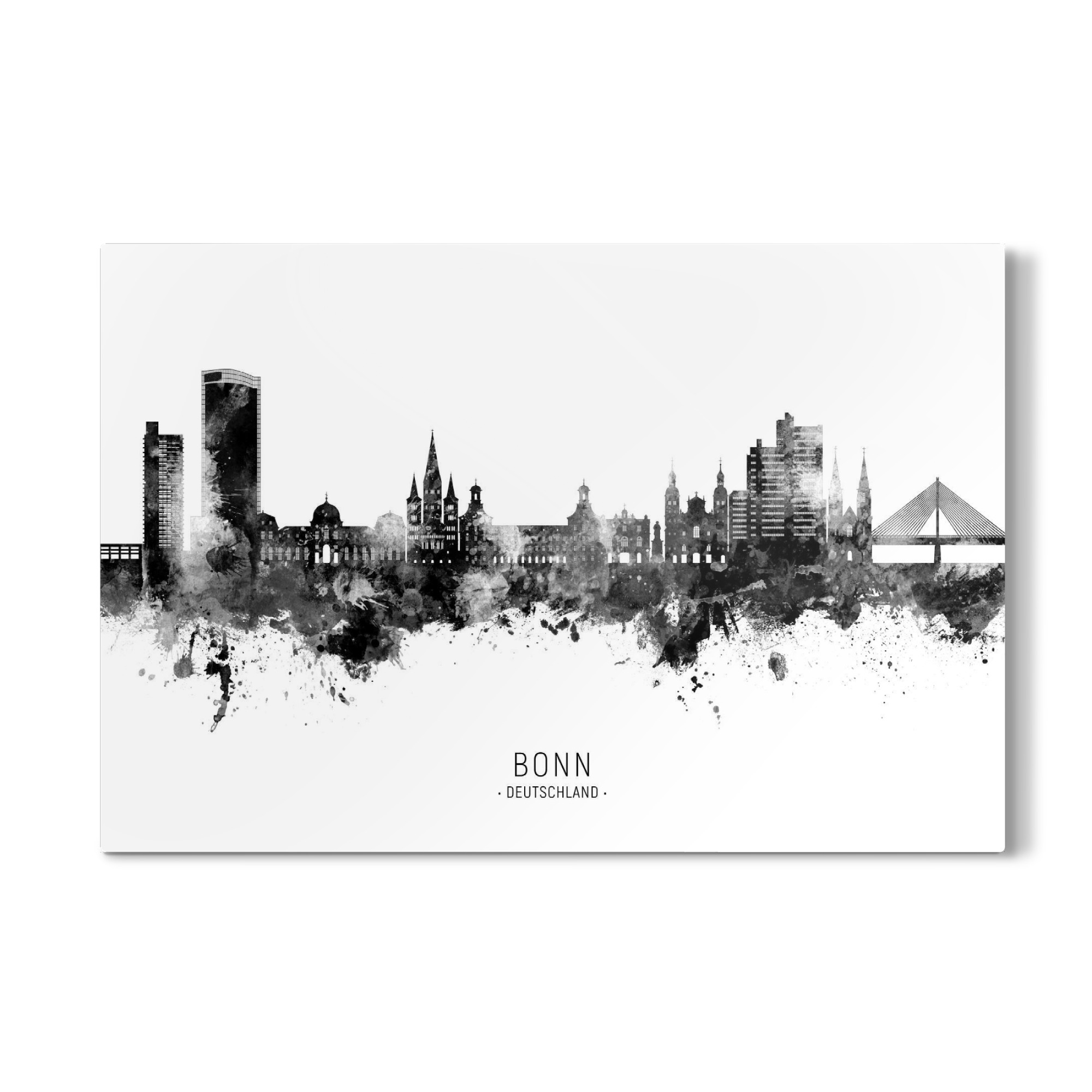 Galerie-Print "Bonn Germany Skyline BW Text" 75x50 cm artboxONE