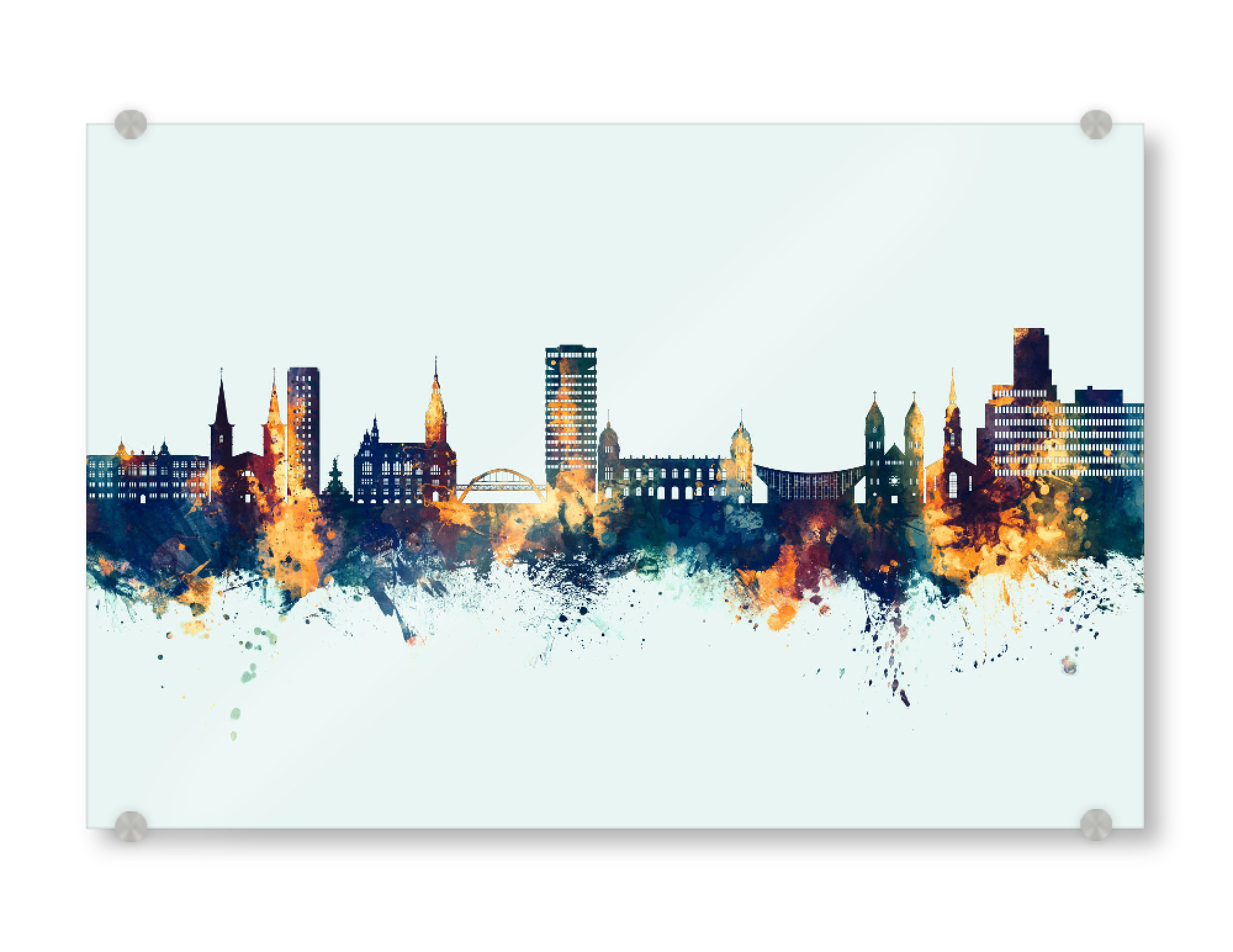Acrylglasbild "Wuppertal Germany Skyline Winter" artboxONE - Städte