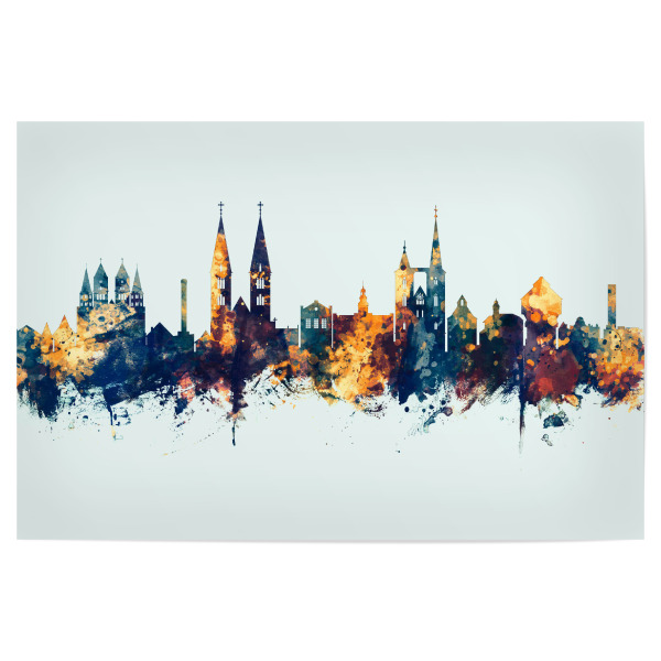 Poster "Halberstadt Skyline Winter" artboxONE - Städte