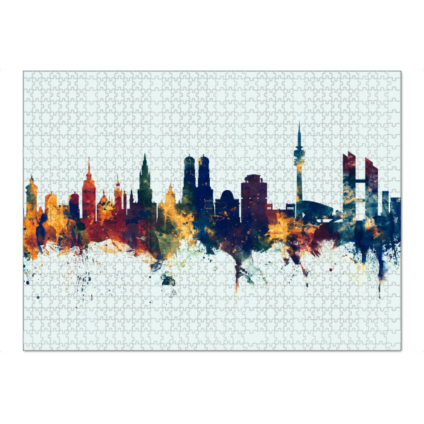 Puzzle Ravensburger "Munich Germany Skyline Winter" artboxONE - Städte,Städte / München