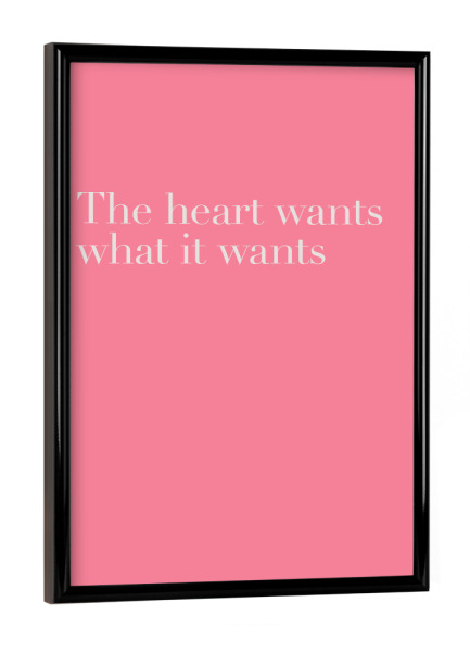 Poster mit schwarzem Rahmen "THE HEART" artboxONE - Typografie,Musik,Liebe,Fashion