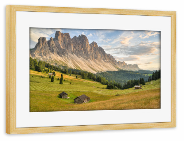 Poster mit Rahmen kiefer "Geislergruppe in Südtirol" artboxONE - Natur,Reise,Reise / Länder