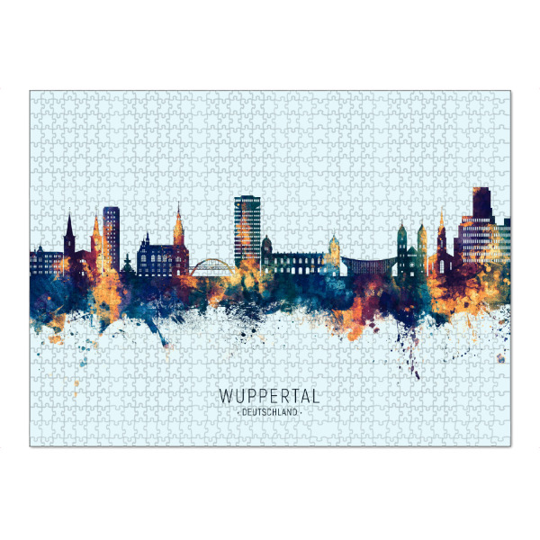Puzzle Ravensburger "Wuppertal Skyline BlueOrange" artboxONE - Städte