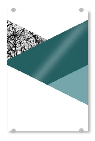 Acrylglasbild "TRIWOOD - Petrol" artboxONE - Natur,Architektur,Geometrie,Fashion