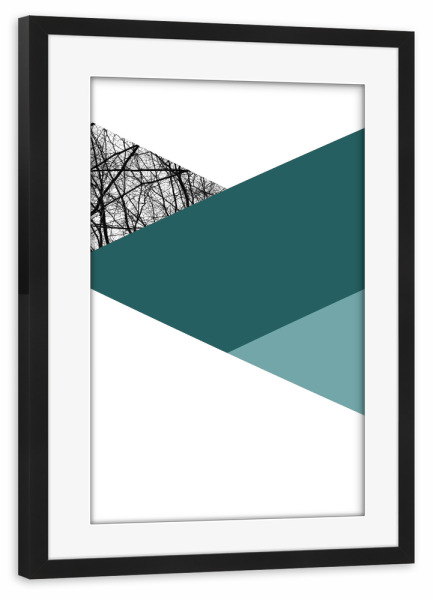 Poster mit Rahmen schwarz "TRIWOOD - Petrol" artboxONE - Natur,Architektur,Geometrie,Fashion