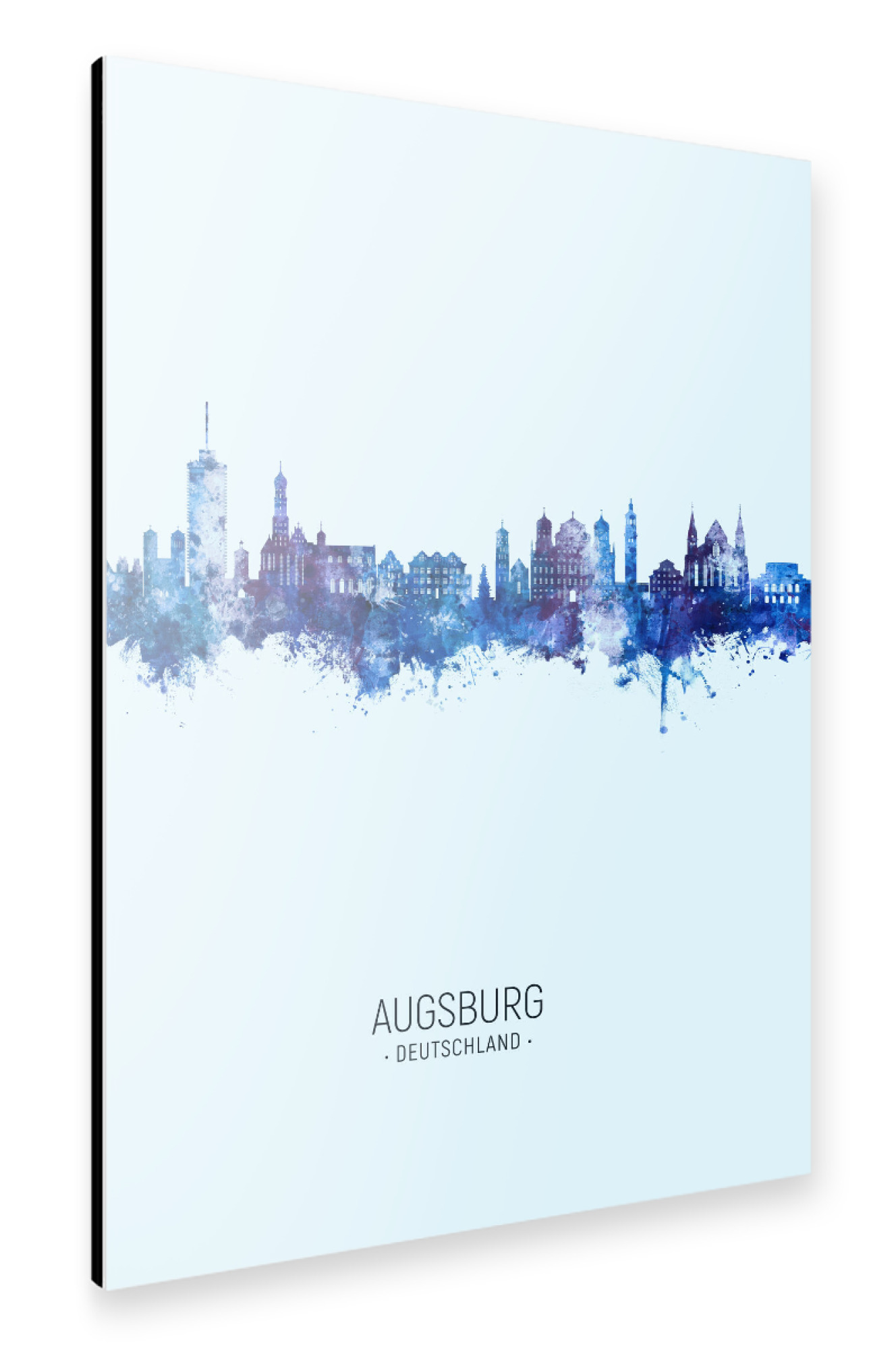 Alu-Dibond "Augsburg Skyline Dark Blue" 30x20 cm artboxONE
