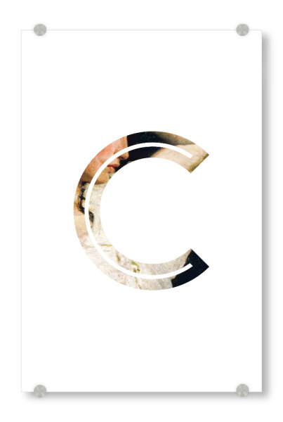 Acrylglasbild "IMPRESS-LETTER C" artboxONE - Typografie,Fashion,Buchstaben,Buchstaben / C