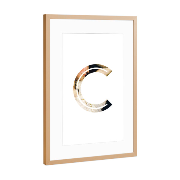 Poster mit Rahmen Kupfer "IMPRESS-LETTER C" artboxONE - Typografie,Fashion,Buchstaben,Buchstaben / C