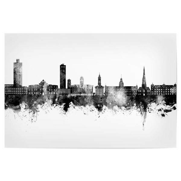 Poster "Karlsruhe Germany Skyline Black" artboxONE - Städte