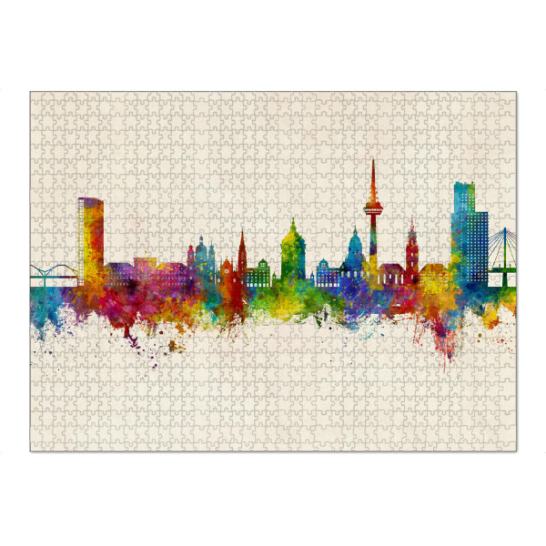 Puzzle Ravensburger "Mannheim Germany Skyline Urban" artboxONE - Städte