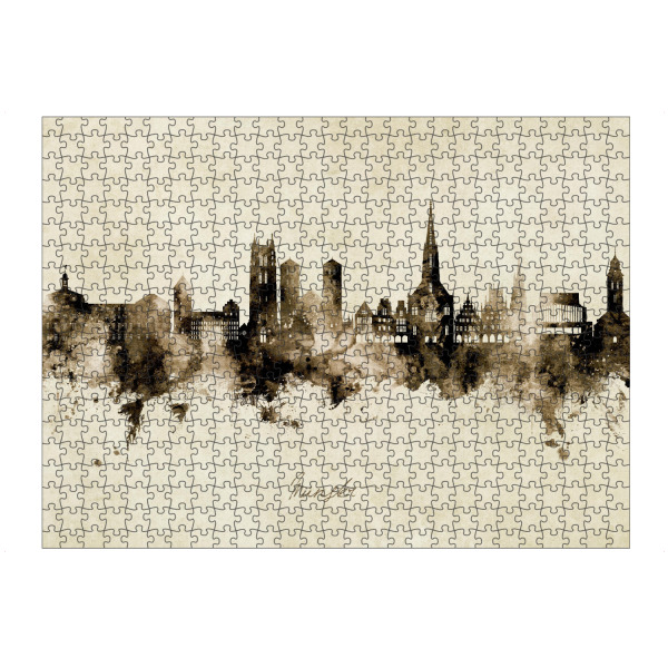 artboxONE Puzzle "Münster Germany Skyline Sepia" artboxONE - Städte