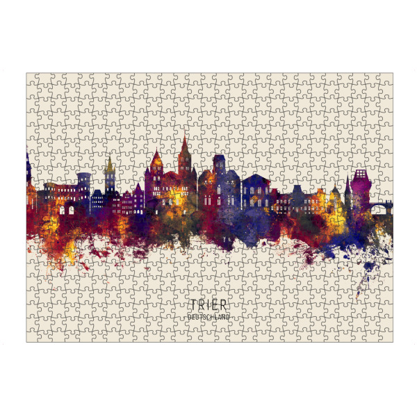 Puzzle Ravensburger "Trier Germany Skyline Autumn Name" artboxONE - Städte