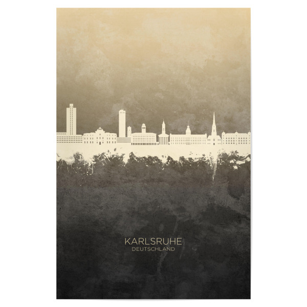 Poster 30x20 cm "Karlsruhe Germany Skyline Taupe" artboxONE - Städte